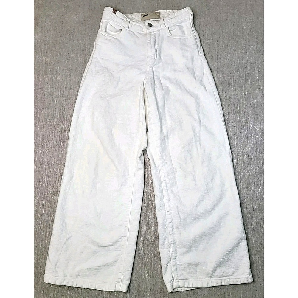 Atelier Notify Silene Pants Women's 28 White Wide Leg Made in Italy High Rise